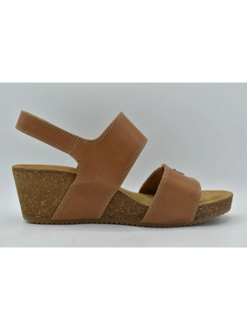 Comfortiva Womens Size 10 Erlina Sand Brown Leather‎ Wedge Sandals Shoes